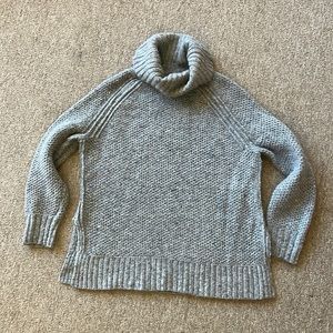 LAUREN RALPH LAUREN SWEATER WOOL ALPACA TURTLENECK GRAY SIZE MEDIUM